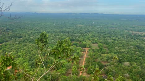 Handheld-Establishing-Shot-from-the-Top-of-Sigiriya-Lion-Rock-UNESCO-World-Heritage-Site-Looking-Down-in-Sri-Lanka