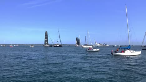 Vista-De-Ocean-Race-En-La-Bahía-De-Aarhus,-Dinamarca