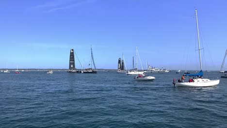 Blick-Auf-Das-Ocean-Race-In-Der-Bucht-Von-Aarhus,-Dänemark