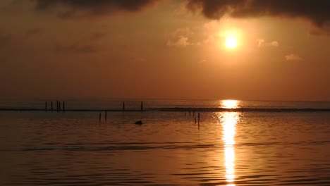 Sonnenaufgang-Und-Meer-Im-Morgengrauen-Mit-Atemberaubendem-Roten-Himmel