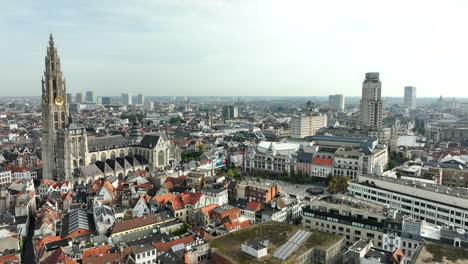 Antwerp-Aerial-Cityscape-with-Cathedral-of-Our-lady-and-Boerentoren