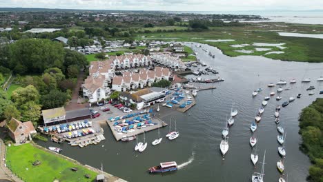 Boats-moored-Christchurch-Dorset-UK-drone,aerial