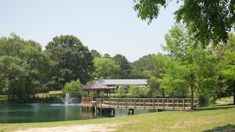 picturesque-lake-setting-with-a-delightful-pavilion-positioned-in-the-center,-surrounded-by-a-lush-canopy-of-trees