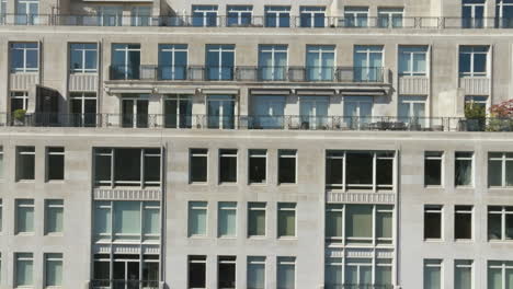 Aerial-view-toward-windows-and-balcony-on-the-15-Central-park-west-in-sunny-New-York