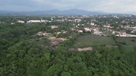 Aerial-view-of-Rinconada,-an-urban-area-in-Puerto-Escondido,-Oaxaca,-Mexico
