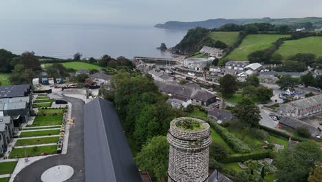 New-housing-estate-Charlestown-Cornwall-UK-drone,aerial