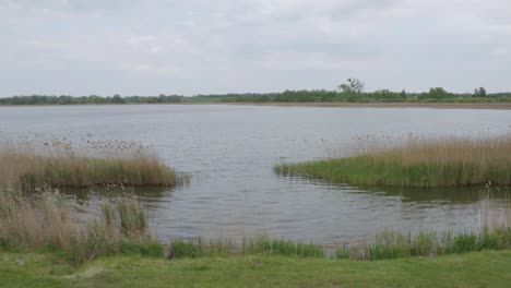 A-View-of-Lake---Biskupin,-Poland---Static-Shot