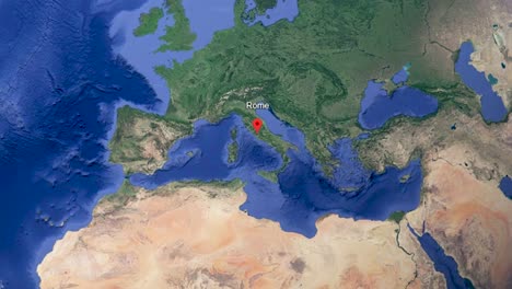 Destino-De-Viaje-De-Roma-Italia,-Acercamiento,-Medios-De-Animación-De-Gráficos-De-Google-Earth