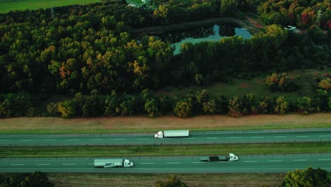 Amazon-tractor-and-trailer-driving-on-highway-delivering-products-from-amazon