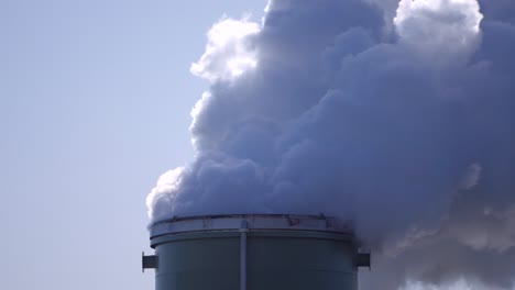 Industrial-factory-plant-pipes-pollute-the-atmosphere,-Smokestack-exhaust