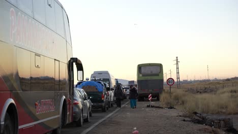 Traffic-jam-on-a-highway-in-the-province-of-Jujuy,-Argentina