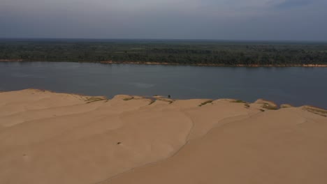 sand-dunes,-river-and-amazon-forest,-threatened-by-severe-drought-global-warming