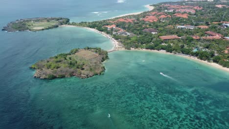 Luxury-Escape:-Aerial-4K-Drone-Footage-of-Nusa-Dharma-and-Peninsula-Islands-near-Nusa-Dua,-Bali