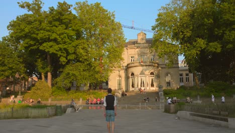 Ancient-Pavillon-Malibran-Within-Place-Fernand-Cocq-In-Brussels,-Belgium