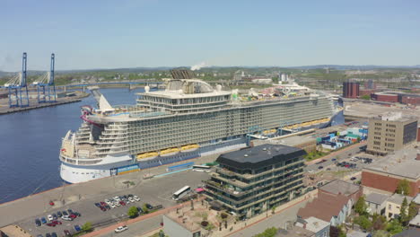 Aerial-view-Royal-Caribbean's-Oasis-of-the-Seas-cruise-ship-in-port