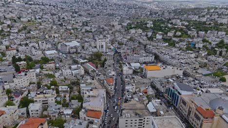 Vista-Aérea-De-La-Ciudad-Palestina-De-Hebrón,-En-El-Sur-De-Cisjordania.