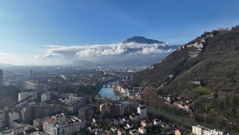 A-bird's-eye-glimpse-of-Grenoble:-history,-river,-and-future-in-harmony.