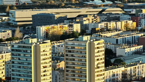 Aerial-of-la-Mosson:-Montpellier's-architectural-tapestry-unfolds.