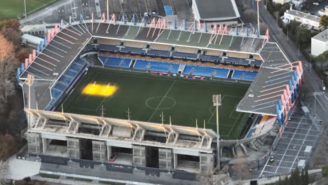 Montpellier's-iconic-la-Mosson-Stadium,-home-of-football-legends,-basks-in-the-s
