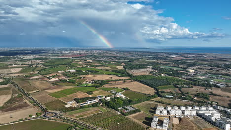 From-the-sky:-Montpellier's-vineyards,-Mediterranean-views,-and-the-occasional