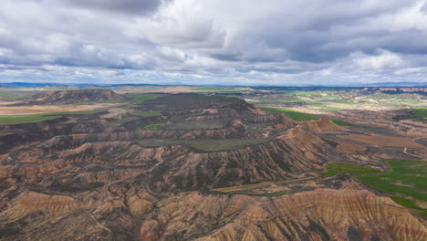Aerial-hyperlapse-over-the-Bardenas-reales-mountains-desert-landscape-Spain