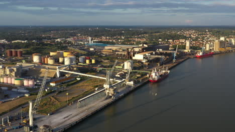 Industrial-companies-with-giant-boats-along-the-Adour-river-Bayonne-district-Fra