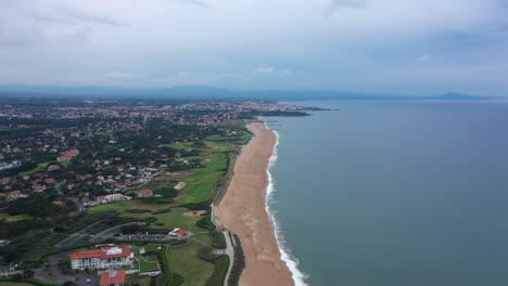 Chiberta-Golf-aerial-shot-Anglet-cloudy-day-calm-Atlantic-ocean-water
