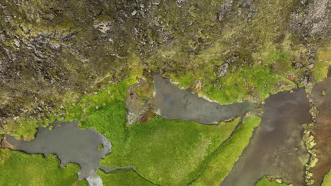 Isländische-Luftaufnahme-Von-Oben,-Natürliche-Geothermische-Heiße-Quellen-Landmannalaugar