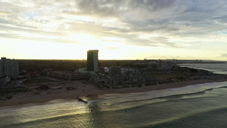 Südafrika-Port-Elizabeth-Blick-Vom-Ozean-Sonnenuntergang