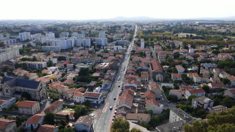 Montpellier's-cityscape,-capturing-the-intricate-road-network-and-diverse-buildi