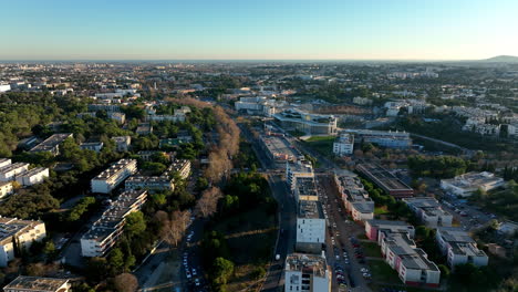 Expansive-panorama-of-Montpellier-city-with-a-mix-of-modern-and-historic