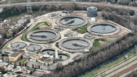Overhead-view-of-Avignon's-water-treatment-facility,-showcasing-modern-environme
