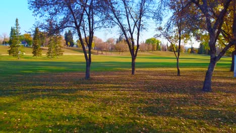 beautiful-aerial-drone-view-of-Victoria-Park-and-Saskatchewan-river-in-Saskatoon,-Canada