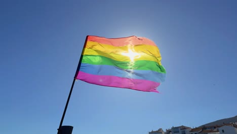 Homosexuelle-Regenbogenfahne-An-Der-Costa-Brava-Von-Girona-Cadaques