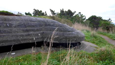 View-of-underground-WW2-bunker-in-Oruaiti,-previously-known-as-Fort-Dorset-at-Breaker-bay-in-Wellington,-New-Zealand-Aotearoa