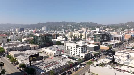 Hollywood,-California-downtown-by-the-CNN-building-and-Sunset-Boulevard