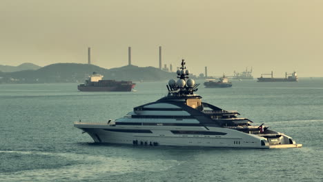 'Nord'-private-super-yacht-anchored-in-HK