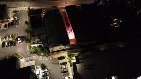High-angle-view-of-police-intervention-between-houses-in-urban-neighborhood