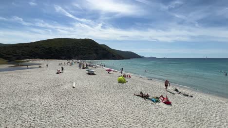 Lotu-beach-in-summer-season,-Corsica-island-in-France
