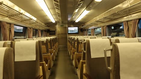 Dolly-Lento-Disparó-A-Través-De-Un-Vagón-De-Tren-Antiguo-En-El-Museo-Del-Transporte-En-York.