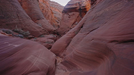 Gimbal-pan-across-slot-canyon