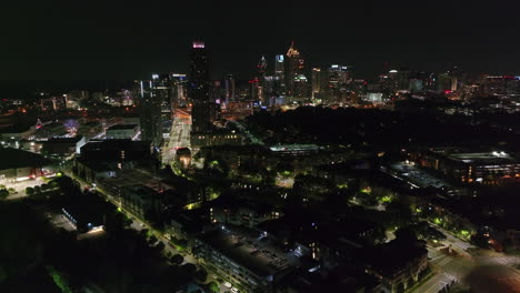 Aerial-panoramic-view-of-night-city