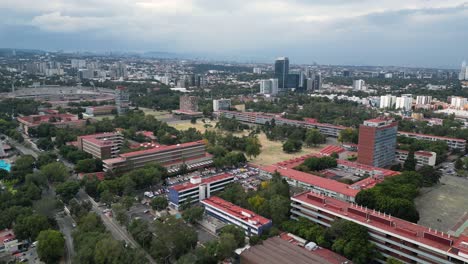 Luftperspektive-Der-Universitätsstadt-Und-Das-Weitläufige-Stadtbild-Von-Mexiko-Stadt