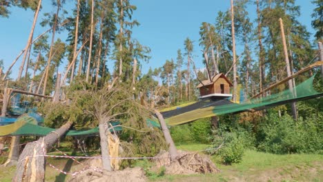 Tervete,-Lettland---19.-August-2023:-Zerstörter-Vergnügungspark-Nach-Einem-Sturm