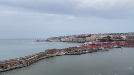 Gorgeous-sea-and-cityscape-view-of-Naples,-Italy