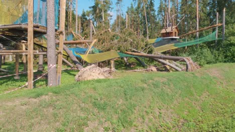 Tervete,-Latvia---19-August-2023:-Ruined-Amusement-Park-After-a-Storm