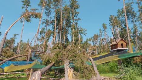 Tervete,-Latvia---19-August-2023:-Ruined-Amusement-Park-After-a-Storm