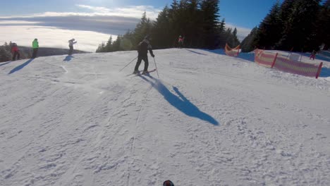 Esquiando-Desde-Las-Pistas-De-Pec-Pod-Snezkou,-República-Checa-Capturado-Con-Una-Gopro