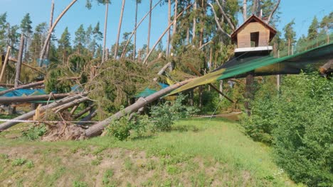 Tervete,-Latvia---19-August-2023:-Ruined-Amusement-Park-After-a-Storm