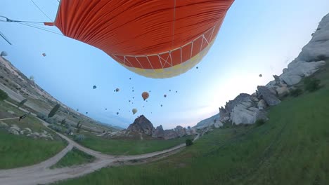 balloon-trip-over-cappadocia-turkey,-balloon-ride